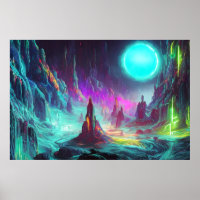Paysage Imaginaire coloré | Monde Alien
