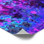 Poster Paysage impressioniste rose chaud et bleu (Coin)