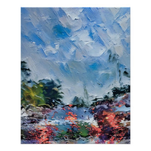 Poster Paysage impressionniste Abstrait