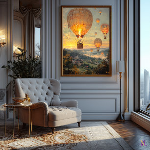 Poster Paysage impressionniste – Scène de lumière flottan