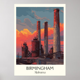 Poster Paysage industriel de Birmingham Alabama