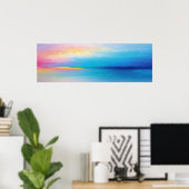 Poster Paysage large "Clachanray" rose et bleu (Bureau à domicile)