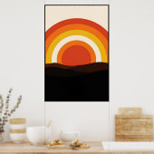 Poster Paysage les années 70 Retro Sunset (Cuisine)