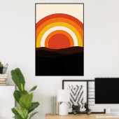 Poster Paysage les années 70 Retro Sunset (Bureau à domicile)