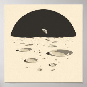Poster Paysage lunaire minimaliste