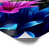 Poster Paysage magique Cascade et Fleur One (Coin)