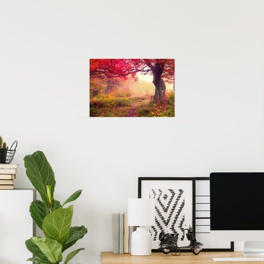 Poster Paysage Majestueux Avec Arbres D'Automne En Forêt (Bureau à domicile)