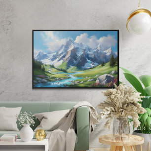 Poster Paysage majestueux de montagne Paysage alpin