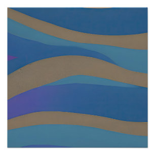 Poster Paysage marin abstrait Vagues fracturées 12