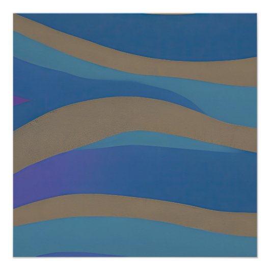 Poster Paysage marin abstrait Vagues fracturées 12 (Devant)