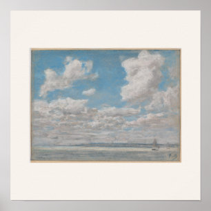 Poster Paysage marin avec ciel ouvert par Courbet - Art d