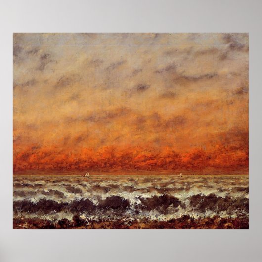Poster Paysage marin, belle peinture de Gustave Courbet (Devant)