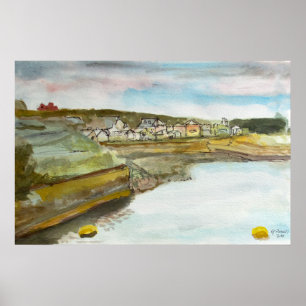 Poster Paysage marin côtier de Bude en Cornouailles