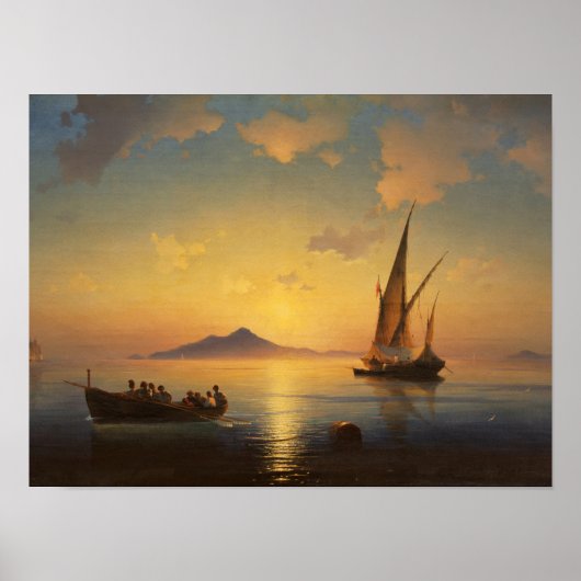 Poster Paysage marin de la baie de Naples Ivan Aivazovsky (Devant)