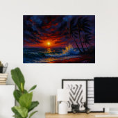 Poster Paysage marin de Tempête Embrasée (Bureau à domicile)