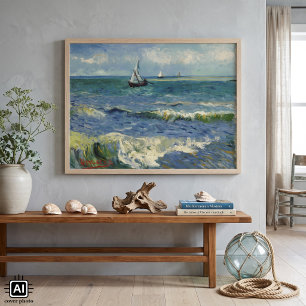 Poster Paysage marin de Van Gogh à Saintes Maries de la M