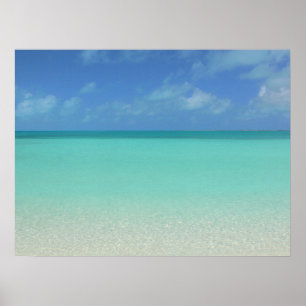 POSTER PAYSAGE MARIN DES ÎLES TURKS ET CAÏCOS/SABLE DE ME