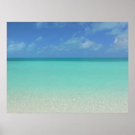 POSTER PAYSAGE MARIN DES ÎLES TURKS ET CAÏCOS/SABLE DE ME (Devant)