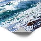 Poster 🌊 Paysage marin dramatique Vagues océaniques Couc (Coin)