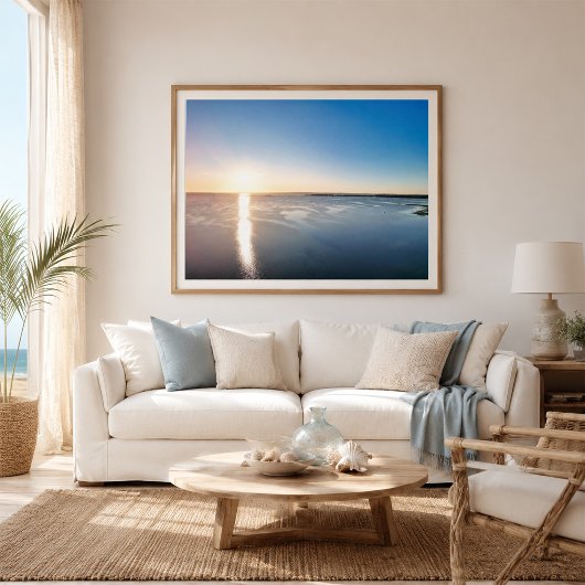 Poster Paysage Marin Drone de l'Heure Dorée
