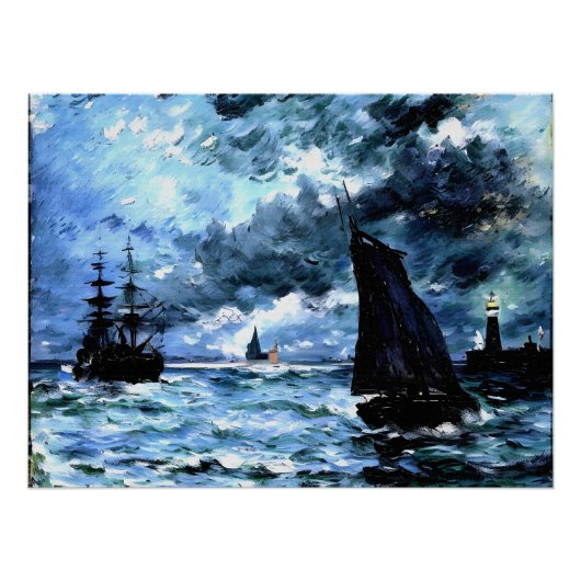 Poster Paysage marin, effet nuit (Devant)