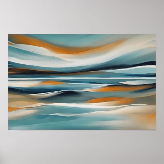 Poster Paysage maritime Abstrait Ocean Design 316 (Devant)