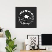 Poster Paysage minimal de forêt de pins (Bureau à domicile)