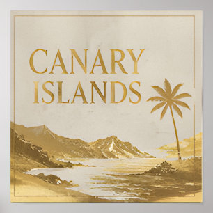Poster Paysage minimaliste côtier des îles Canaries