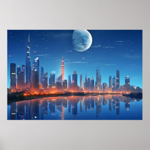 Poster Paysage moderne futuriste Cityscape
