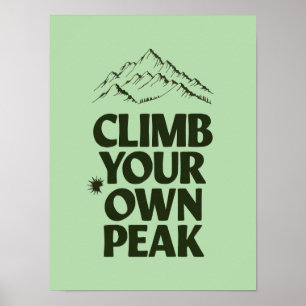 Poster Paysage montagnard minimaliste -Randonnée motivati