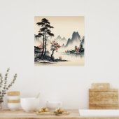 Poster Paysage montagneux paisible (Cuisine)