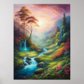 Poster Paysage naturel de la Forêt Lumière Magique (Devant)