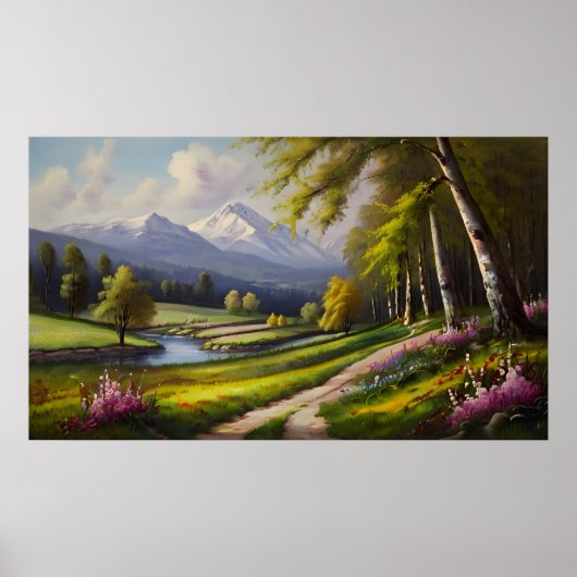 Poster Paysage naturel de printemps (Devant)