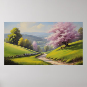 Poster Paysage naturel de printemps