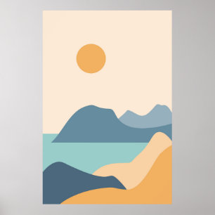 Poster Paysage naturel moderne et abstrait