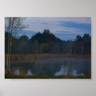 Poster Paysage naturel Paysage rural Paysage du lac Fog