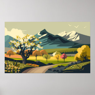 Poster Paysage naturel printanier