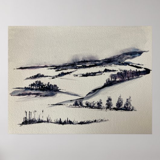 Poster Paysage neigeux (Devant)