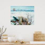 Poster Paysage neigeux avec Arles par Vincent van Gogh (Cuisine)