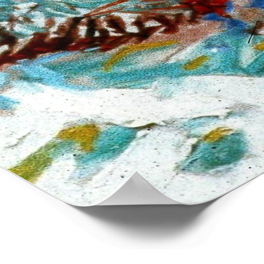 Poster Paysage neigeux avec Arles par Vincent van Gogh (Coin)