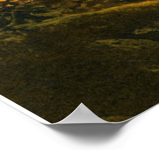 Poster Paysage nocturne; chasse ou moisson lune (Coin)