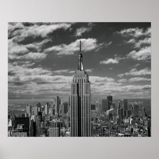 Poster Paysage noir et blanc de New York City skyline (Devant)