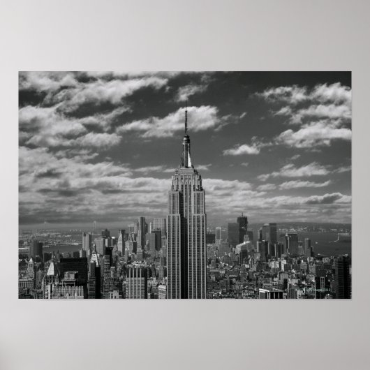 Poster Paysage noir et blanc de New York City skyline (Devant)