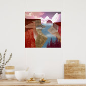 Poster Paysage océanique de canyon (Cuisine)