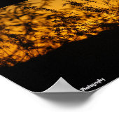 Poster Paysage Orange Coucher de Soleil Silhouette (Coin)