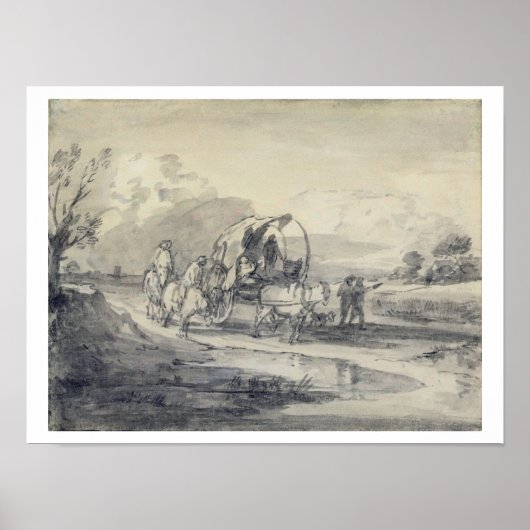 Poster Paysage ouvert avec tireur et panier couvert, c.1 (Devant)
