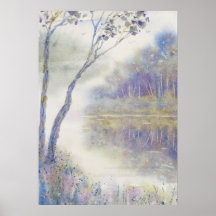 Paysage paisible en aquarelle