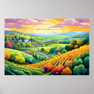 Poster Paysage panoramique des Prairies Nature