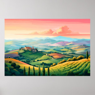Poster Paysage panoramique des Prairies Nature