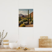 Poster Paysage panoramique désertique de cactus (Cuisine)